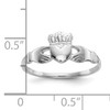 10k White Gold Ladies Claddagh Ring Size 6