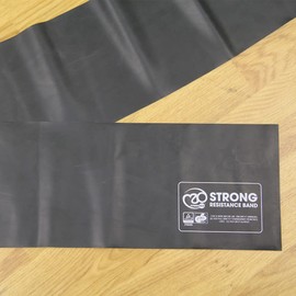 Fitness Mad Resistance Bands, Workout Band 1.5m, 3 Resistance Levels, Heavy Duty Exercise Band for Home Workout, Pilates & Rehabilitation (Strong (Black))