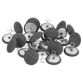QUARKZMAN Pack of 24 Upholstery Pins Twist Pin, 20 mm Bed Skirt Pins Fabric Covered Button Twist Pins for Throws Bed Skirt Armchair Caddies Furniture Cover Dark Grey