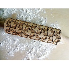 TERRIER PATTERN EMBOSSING ROLLING PIN SCOTTISH TERRIER DOG PATTERN ENGRAVED ROLLING PIN with SCOTTIE for EMBOSSED COOKIES