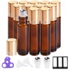 PrettyCare 12 Pack, 10 ml Essential Oil Roller Bottles with