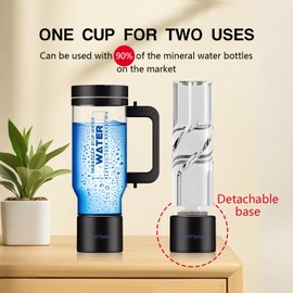 Hydrogen Water Pitcher with Handle: Smart 32 Oz Hydrogen-Enriched Kettle with Dry Electrolysis, Self-Cleaning, Tilt Protection, USB-C Rechargeable
