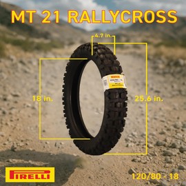 Pirelli MT 21 Rallycross 120/80-18 Rear Motorcycle Tire - DOT Approved, Dual-Sport/Enduro, Aggressive Tread for Off-Road & Rally, High-Performance Grip, Fits Adventure & Dirt Bikes with Keychain