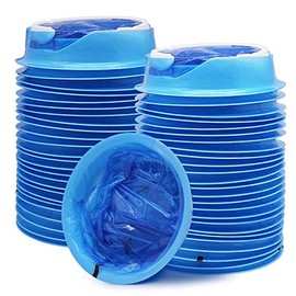 ATDAWN - Paquete de 50 bolsas de emisis, bolsas desechables para vómitos, bolsas de aviones y enfermedades de coche, bolsas para náuseas para viajes (azul)