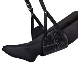 Foot Rest, Airplane Footrest Made with Premium Memory Foam,Head Hammock Portable Travel Footrest Flight Carry-On Foot Rest Adjustable Height Foot Rest Travel Accessories Footrests Hammock, Black