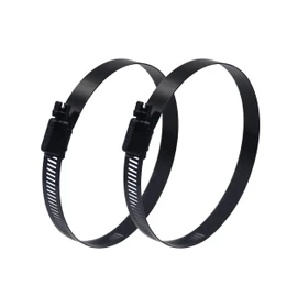 BESTYCHAO 2pcs 6 Inch Black Hose Clamp Stainless Steel Worm Gear Hose Clamp Adjustable 130-152mm Duct Clamps for Pipe, Plumbing and Tube (Black)