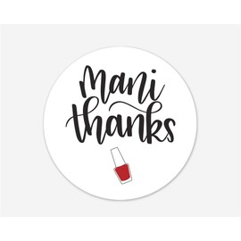 Mani Thanks Shower Stickers, Nail Polish Favor Stickers, Choose Your Size (#333-3-RE-1.5)