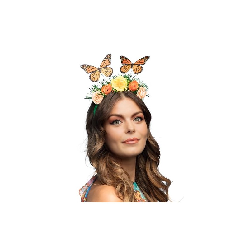 Boland 01434 - Butterfly Headband Tiara with Flowers, Accessories for