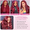 Burgundy Lace Front Wigs Human Hair 30 Inch Body Wave