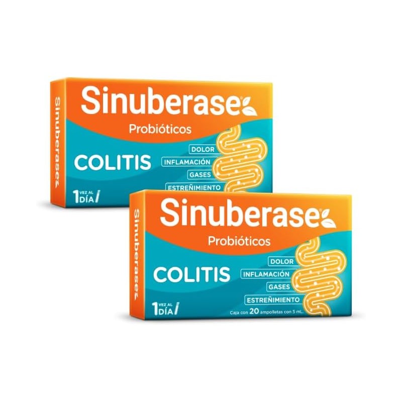 Sinuberase 4B probiótico para colitis – 40 ampolletas de 5
