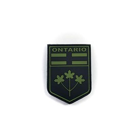 PVC Morale Patch - Ontario Provincial Patch - Black & OD Green 2"x2.75"