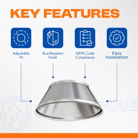 Knupp Co. Fire Sprinkler Escutcheon Skirt, Standard 401 Style Escutcheon Pendant Skirt Chrome Plated, Works with Standard 401 Style Cup and Retrofit 2 Piece Cup, Fire Sprinkler Skirt - 4 PK