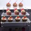 Right angle 3-layer Acrylic Risers, Clear Rectangular 8cm Wide Tiered