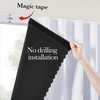 RYB HOME 100% Blackout Self Adhesive Portable Blackout Curtain, Greyish