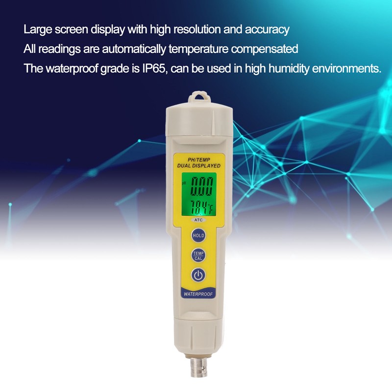 PH‑035HB Waterproof Acidity PH Tester High Accuracy PH Temperature Meter