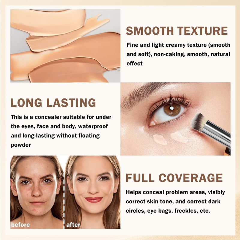 AOAZXBB Under Eye Concealer Full Coverage Colour Corrector for Dark