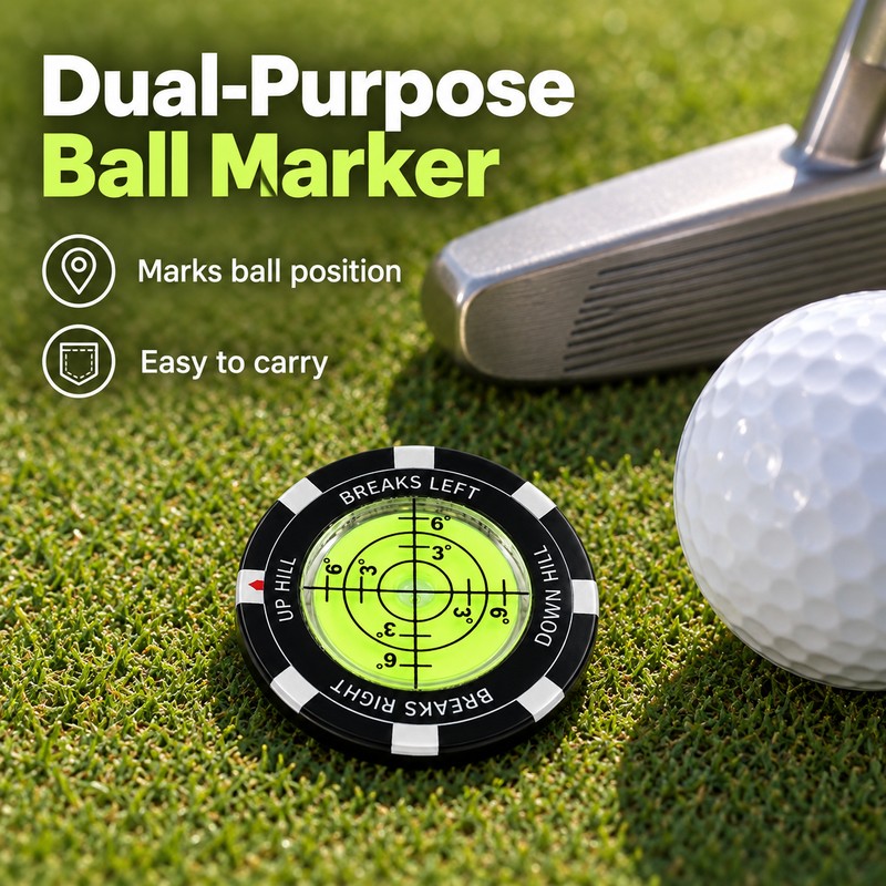 Golf Green Reader Ball Marker JJ024 – 1.57-Inch Bubble Level