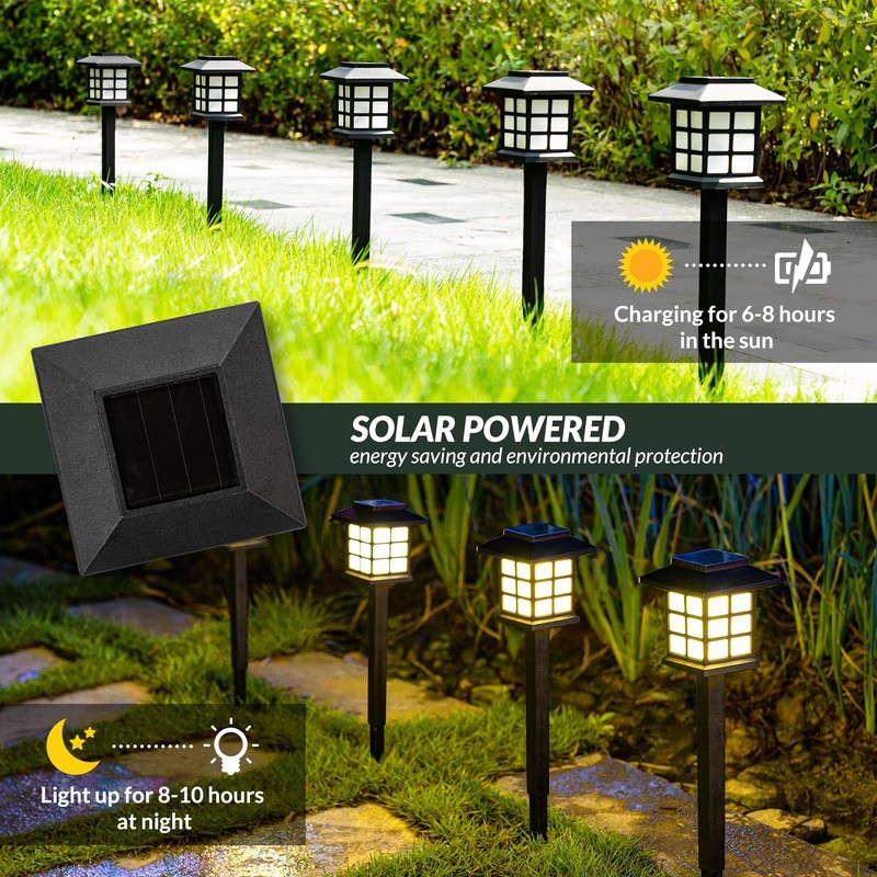 SOLPEX 16 Pack Solar Outdoor Lights, Path Lights, Walkway Lights