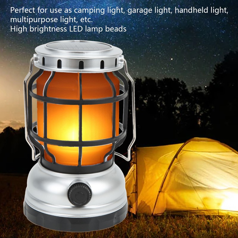 LED Camping Lantern USB Rechargeable Solar Powered Camping Light for