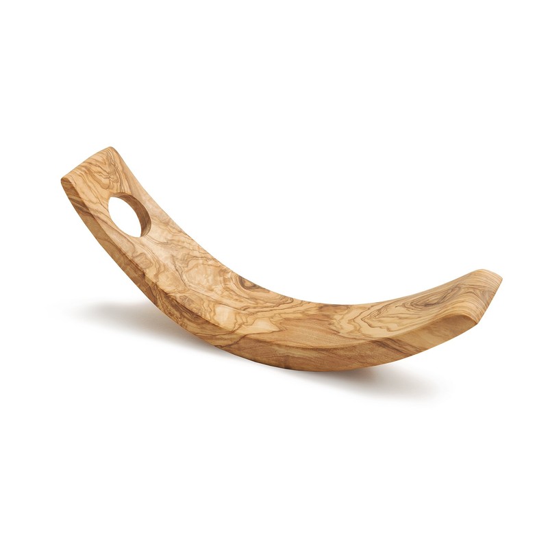 NATUREHOME Design Olive Wood Wine Bottle Holder 25 cm