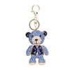 Bear Keychain Electroplate Long Bright Rhinestones Bear Keychain with Hook