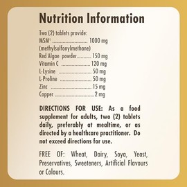 Solgar Skin, Nails and Hair, Improved MSM Formula, To Help Build Collagen With Vitamin C, Vegan, Light Brown, Pack of 120, 310 g