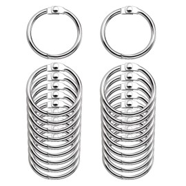 Pack of 20 Book Rings 3 cm Binder Rings Ring Binder Loose Leaf Connectors Metal Books Rings Binder Rings Silver for Crafts Paper Cards Key Rings Scrapbook Album