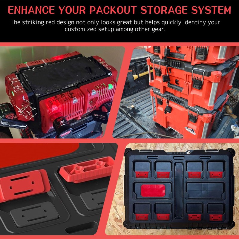 Red Feet Mounting System for Milwaukee Packout – 10pcs Options,