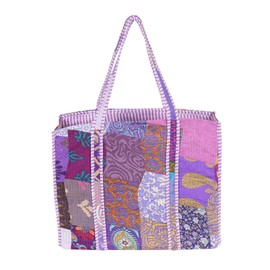 Marubhumi Tote Bag Women Lightweight Travel Bag, Cotton Shoulder Tote Bag for Shopping, Grocery, and Beach. Stylish, Durable, Multipurpose Eco-Friendly Bag - Purple