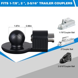 TOPSHINE Trailer Hitch Lock Anti-Theft, Fits 1-7/8", 2", and 2-5/16" Trailer Couplers (Black)
