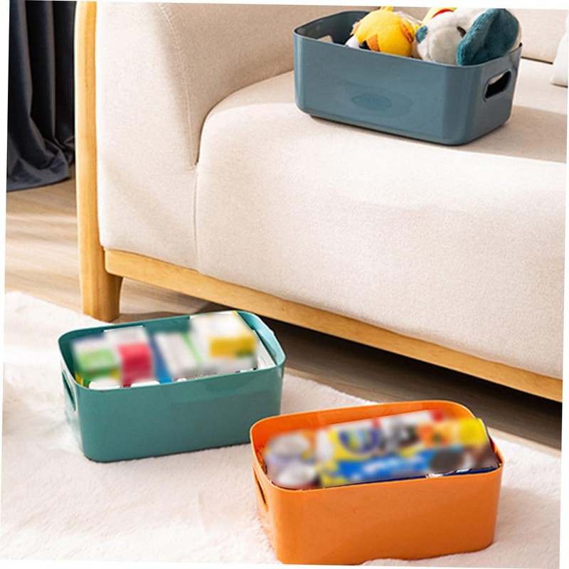 CHILDWEET 6PCS Plastic Storage Boxes Lids Multi-purpose Desk Organizers for
