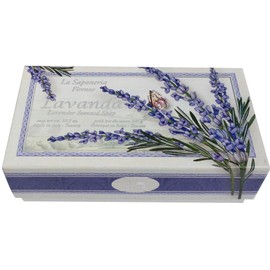 Bath Soap La Saponeria Firenze by Saponificio Artigianale Fiorentino Italian Spa Cleanser Made In Tuscany 10.5 Ounce Decorative Bar Lavanda (Lavender)