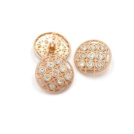 5 Pcs Fashion Metal Rhinestone Button for Sewing Handmade Clothes Coat Accessories(Gold,20mm)