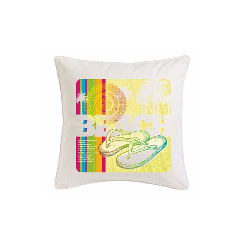 cushion cover pillowcase pillowslip 40x40cm "Bech FLIP FLOP BEACH SURFING