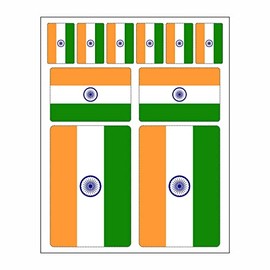 Set of 10 Flag Stickers India Car Sticker