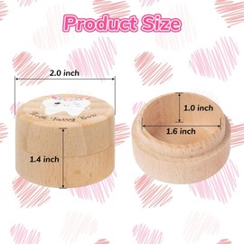 FEISHIONG Tooth Fairy Kit, Wooden Keepsake Box with Gold Commemorative Coin and Burlap Storage Bag, 3-Piece Set