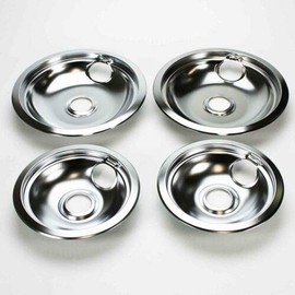 2 X 316048413, 2 X 316048414 Range Drip Pan 8 Inch & 6 Inch Chrome-Replaces AP2124664, PS437595, AP2124665, PS437596, Q000211873, Q000212096, Q000215482, Q215482, Q000211875, Q000212095