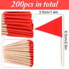 DOPENSPI 200PCS Solid Red Toothpick Flags, Small Mini Plain Blank