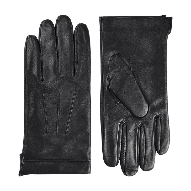 Harssidanzar Men's Leather Gloves Touchscreen With Cashmere Lined SM052UK,Black,Size S