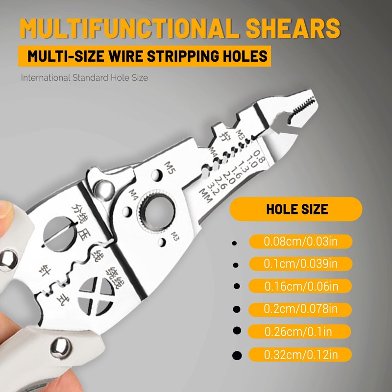 7 in 1 Multifunctional Wire Stripper, Stainless Steel Anti-Slip Cable