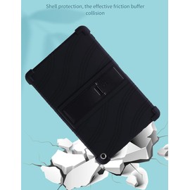 Case with Holder for Onn 8 inch Tablet Gen 3, Electro-weideworld Ultra Thin Shockproof Soft TPU Protective Case Cover, Black