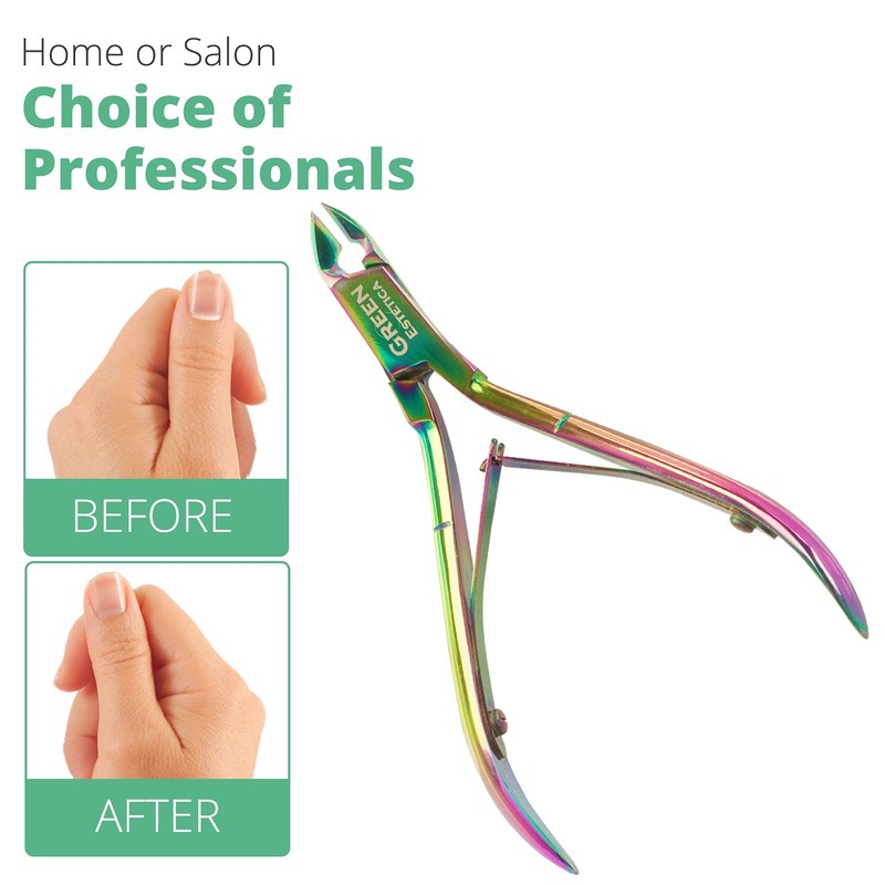 Cuticle Trimmer with Cuticle Pusher Professional Stainless Steel Cuticle Cutter