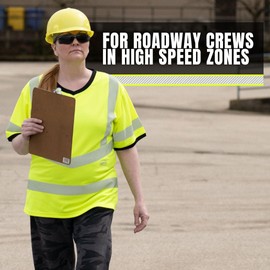 Pioneer Hi Vis Shirt for Women - High Visibility Class 3 T-Shirt with Reflective Tape - Lightweight for Construction, Roadway