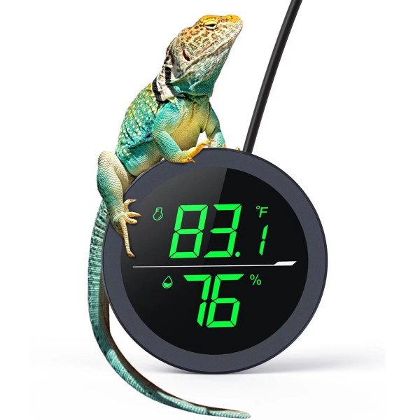 Paizoo Reptile Tank Thermometer, LED Digital Reptile Thermometer and Humidity