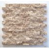 SquarefeetDepot 1x2 Walnut Travertine Splitface Finish Mosaic Backsplash Wall Tile