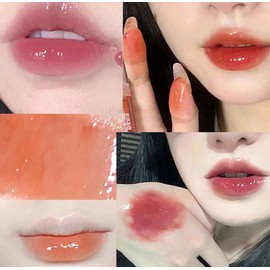 Pakivs 4Pcs Bear Lip Glaze Jelly Lipgloss,Flüssiger Lippenstift,Glänzender Lipgloss,Feuchtigkeitsspendender Lippenfleck,Aufpolsternder Wasser-Lipgloss,Wasserdichter Saftiger,Dauerhafter Lipgloss-Set