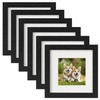 TOFOREVO 6x6 Picture Frames Set of 6 Black Wood Grain