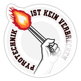 Spreadshirt Pyrotechnik Ist Kein Verbrechen Football Fan Stadium Sticker 10 x 10 cm Glossy White