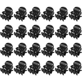 Hanyousheng 24 Pcs Mini Hair Clips, Mini Claw Clips, Plastic Mini Hair Claws, Non slip Hair Clip, Hair Accessories for Women and Girls(Black)