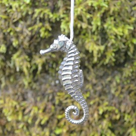 Seahorse Light Pull Handle, Pewter Seahorse Light Pull Cord Handle, Seahorse Bathroom Light Pull Handle, Seahorse Fan Pull, Seahorse Blind Pull Handmade, in Fine Pewter, by William Sturt